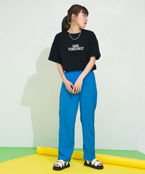 bohmal（ボマール）の「フットボールプリントロゴTシャツ（Tシャツ/カットソー・レディース・オフホワイト/ブラック・FREE）」の6枚目の写真