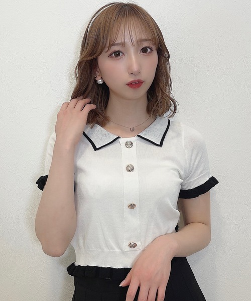 titty&co パフスリーブペプラムフリル ニット 2着♡♡