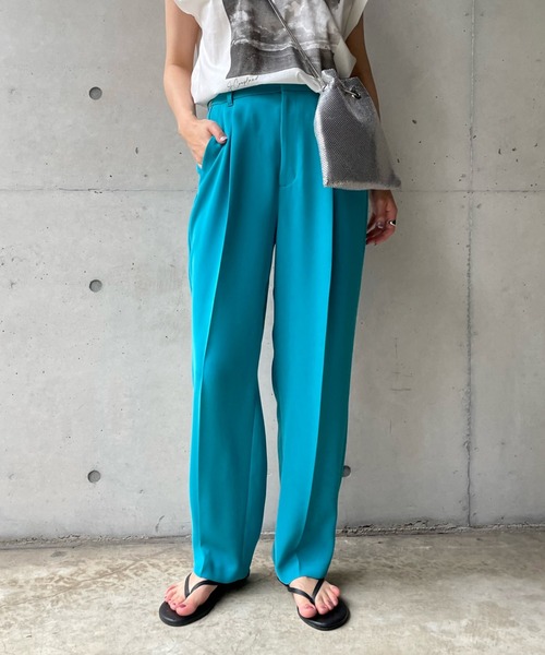 DouDou（ドゥドゥ）の「NEW タックセンタープレスパンツ（その他パンツ・レディース・オレンジ/ブルー/ピンク・38/36）」の2枚目の写真