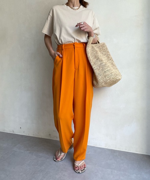 DouDou（ドゥドゥ）の「NEW タックセンタープレスパンツ（その他パンツ・レディース・オレンジ/ブルー/ピンク・38/36）」の14枚目の写真