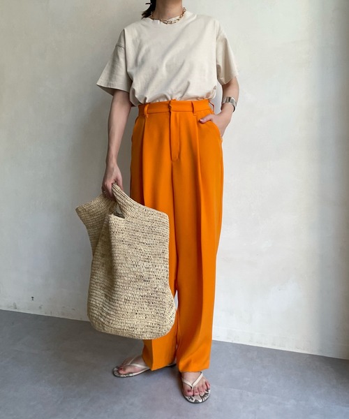 DouDou（ドゥドゥ）の「NEW タックセンタープレスパンツ（その他パンツ・レディース・オレンジ/ブルー/ピンク・38/36）」の15枚目の写真