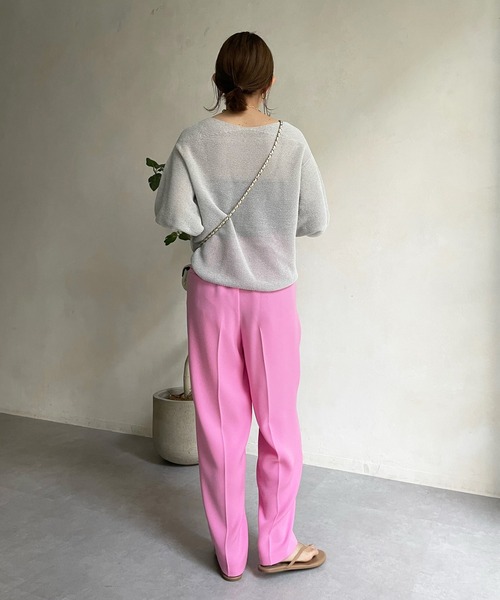 DouDou（ドゥドゥ）の「NEW タックセンタープレスパンツ（その他パンツ・レディース・オレンジ/ブルー/ピンク・38/36）」の8枚目の写真