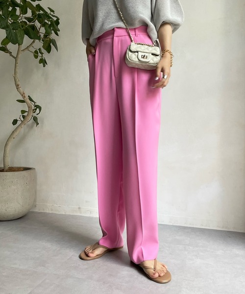 DouDou（ドゥドゥ）の「NEW タックセンタープレスパンツ（その他パンツ・レディース・オレンジ/ブルー/ピンク・38/36）」の9枚目の写真