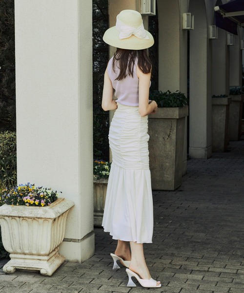 EIMY ISTOIRE（エイミーイストワール）の「コンパクトリブニットトップス（ニット/セーター・レディース・アイボリー/ブラック/ピンク/テラコッタ/ラベンダー/グリーン/ミント/イエロー/サックスブルー・FREE）」の14枚目の写真