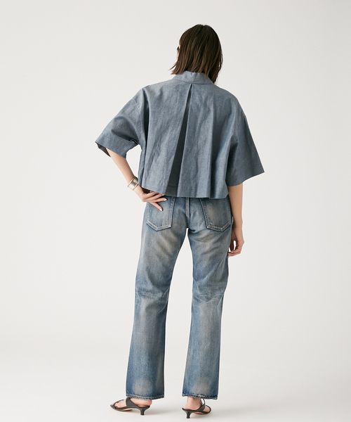   Jeans クロップドダッドデニムシャツ セール】クロップドデニムシャツ（シャツ/ブラウス）｜Bonum（ボナム