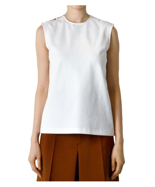 LE CIEL BLEU - ルシェルブルー★今季完売★Pearl Detail Sleeveless Tee LE CIEL BLEU✨Pearl Detail Sleeveless T-shirt T-shirts
