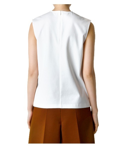 LE CIEL BLEU(ルシェルブルー)の「パールディティールスリーブレスTシャツ / Pearl Detail Sleeve less Tee(Tシャツ/カットソー・レディース・ブラック/オフホワイト/グリーン・38/36)」の4枚目の写真