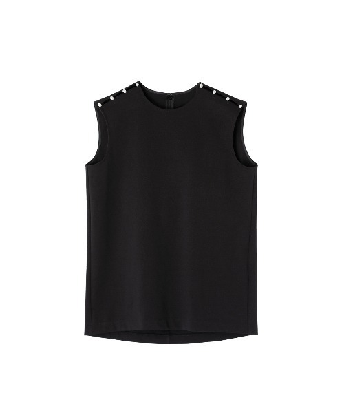 LE CIEL BLEU - ルシェルブルー★今季完売★Pearl Detail Sleeveless Tee LE CIEL BLEU（ルシェルブルー）の「パールディティールスリーブ