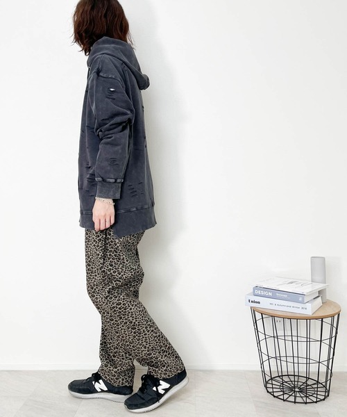 RE. 仲里依紗　おかか　きなこ　Tシャツ レオパード　シェフパンツ　セット COOKMAN シェフパンツ テーパードパンツ リラックスパンツ ヒョウ柄