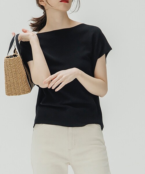 OPAQUE.CLIP（オペークドットクリップ）の「◆アセテートコットン ボートネックニット【マルチファンクション/WEB限定サイズ】（ニット/セーター・レディース・ホワイト系その他3/ブラック/ブルー/ピンク系/ホワイト系/ライトベージュ/ブラウン系その他/ライトグリーン・34/42/36/40/38）」の13枚目の写真