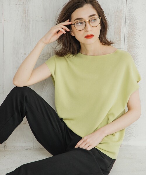 OPAQUE.CLIP（オペークドットクリップ）の「◆アセテートコットン ボートネックニット【マルチファンクション/WEB限定サイズ】（ニット/セーター・レディース・ホワイト系その他3/ブラック/ブルー/ピンク系/ホワイト系/ライトベージュ/ブラウン系その他/ライトグリーン・34/42/36/40/38）」の20枚目の写真