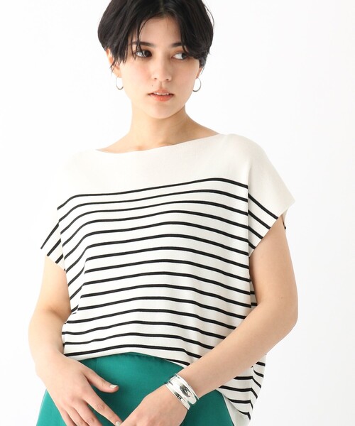 OPAQUE.CLIP（オペークドットクリップ）の「◆アセテートコットン ボートネックニット【マルチファンクション/WEB限定サイズ】（ニット/セーター・レディース・ホワイト系その他3/ブラック/ブルー/ピンク系/ホワイト系/ライトベージュ/ブラウン系その他/ライトグリーン・34/42/36/40/38）」の10枚目の写真