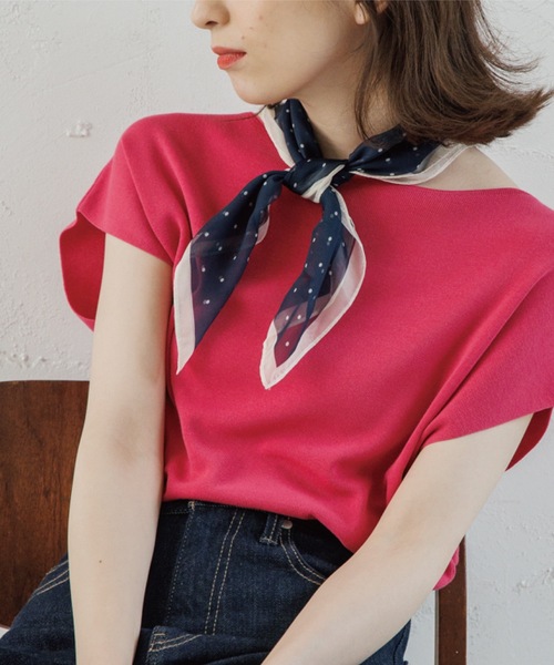 OPAQUE.CLIP（オペークドットクリップ）の「◆アセテートコットン ボートネックニット【マルチファンクション/WEB限定サイズ】（ニット/セーター・レディース・ホワイト系その他3/ブラック/ブルー/ピンク系/ホワイト系/ライトベージュ/ブラウン系その他/ライトグリーン・34/42/36/40/38）」の8枚目の写真