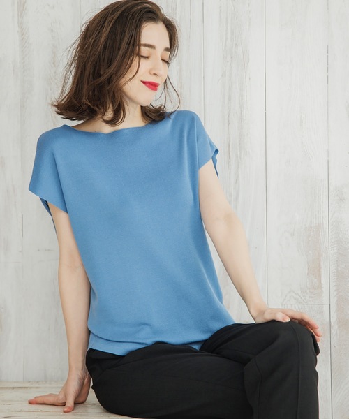 OPAQUE.CLIP（オペークドットクリップ）の「◆アセテートコットン ボートネックニット【マルチファンクション/WEB限定サイズ】（ニット/セーター・レディース・ホワイト系その他3/ブラック/ブルー/ピンク系/ホワイト系/ライトベージュ/ブラウン系その他/ライトグリーン・34/42/36/40/38）」の17枚目の写真