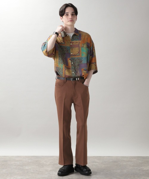 RAGEBLUE（レイジブルー）の「メランジーンズ/フレアパンツ（スラックス・メンズ・グレー/グリーン/キャメル/その他19/マスタード・MEDIUM/LARGE）」の7枚目の写真