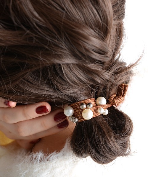 VIBGYOR Women（ヴィブジョー　ウィメン）の「【resonance】パール キラキラ ヘアゴム（ヘアゴム・レディース・ブラック/グレー/ピンク/シルバー/オレンジ/ブラック系1・FREE）」の18枚目の写真