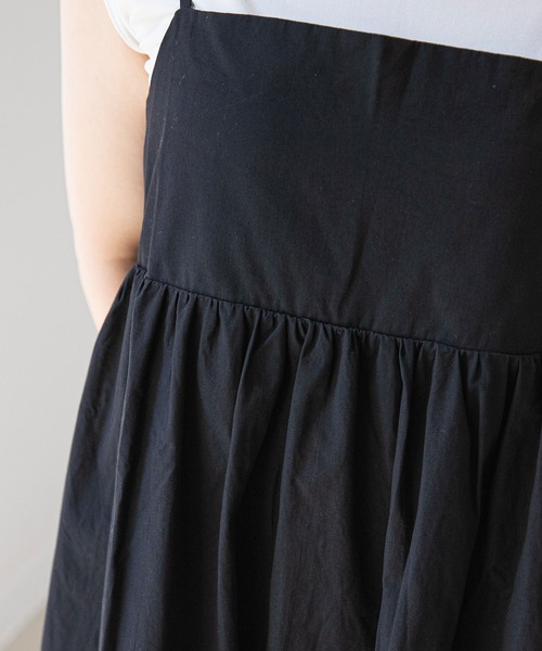 rectangle（レクタングル）の「ギャザーキャミワンピース（ワンピース・レディース・ブラック/ベージュ/オフホワイト・FREE）」の6枚目の写真
