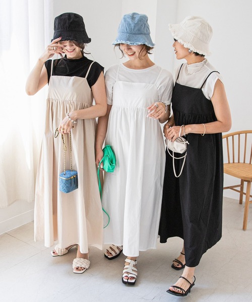 rectangle（レクタングル）の「ギャザーキャミワンピース（ワンピース・レディース・ブラック/ベージュ/オフホワイト・FREE）」の18枚目の写真