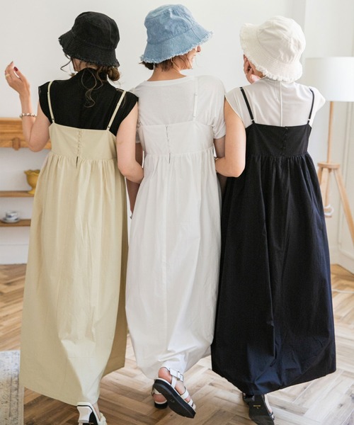 rectangle（レクタングル）の「ギャザーキャミワンピース（ワンピース・レディース・ブラック/ベージュ/オフホワイト・FREE）」の15枚目の写真