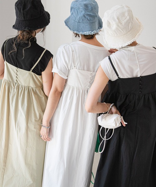rectangle（レクタングル）の「ギャザーキャミワンピース（ワンピース・レディース・ブラック/ベージュ/オフホワイト・FREE）」の21枚目の写真