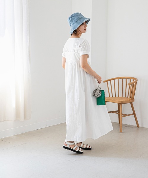 rectangle（レクタングル）の「ギャザーキャミワンピース（ワンピース・レディース・ブラック/ベージュ/オフホワイト・FREE）」の10枚目の写真