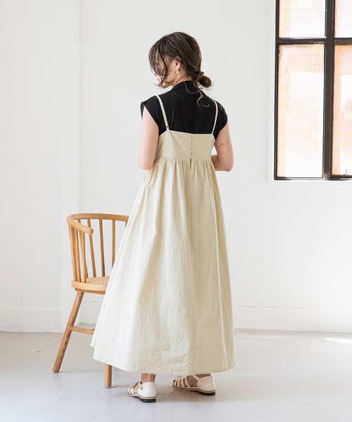 rectangle（レクタングル）の「ギャザーキャミワンピース（ワンピース・レディース・ブラック/ベージュ/オフホワイト・FREE）」の13枚目の写真