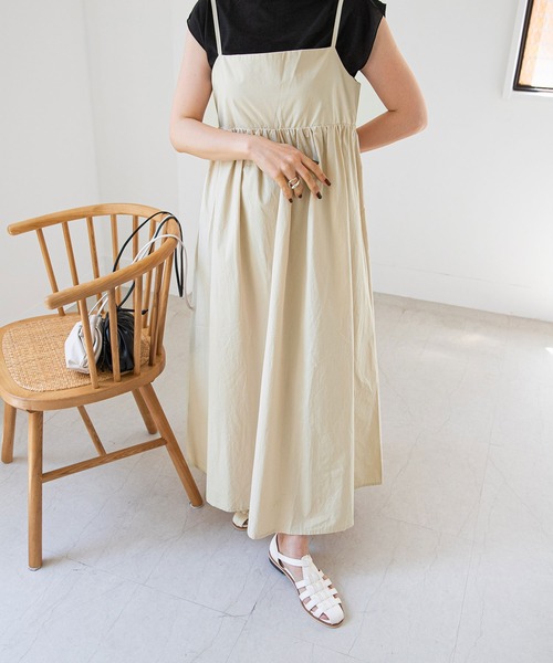 rectangle（レクタングル）の「ギャザーキャミワンピース（ワンピース・レディース・ブラック/ベージュ/オフホワイト・FREE）」の20枚目の写真