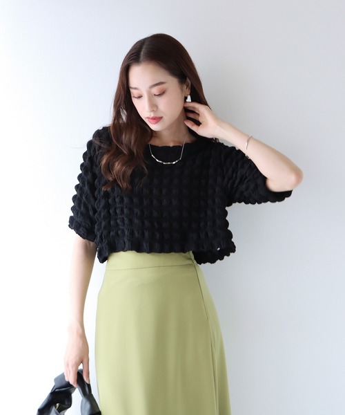 BLUEEAST（ブルーイースト）の「ポップコーンブラウス（シャツ/ブラウス・レディース・ブラック/ブルー/アイボリー・MEDIUM）」の9枚目の写真