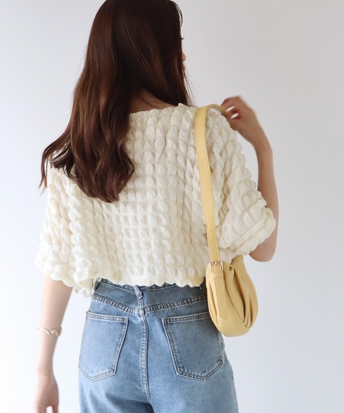 BLUEEAST（ブルーイースト）の「ポップコーンブラウス（シャツ/ブラウス・レディース・ブラック/ブルー/アイボリー・MEDIUM）」の6枚目の写真