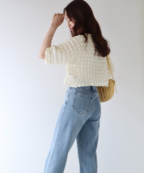 BLUEEAST（ブルーイースト）の「ポップコーンブラウス（シャツ/ブラウス・レディース・ブラック/ブルー/アイボリー・MEDIUM）」の7枚目の写真