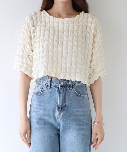 BLUEEAST（ブルーイースト）の「ポップコーンブラウス（シャツ/ブラウス・レディース・ブラック/ブルー/アイボリー・MEDIUM）」の21枚目の写真