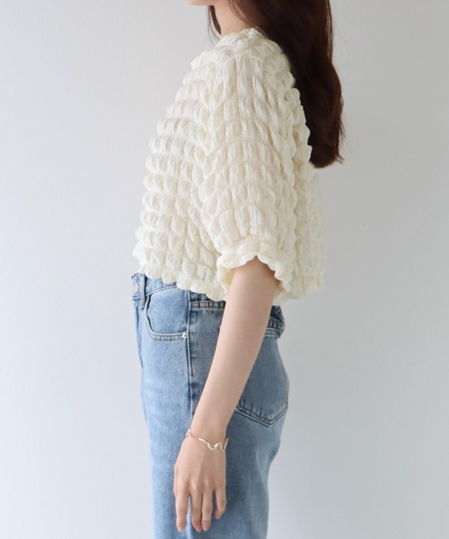 BLUEEAST（ブルーイースト）の「ポップコーンブラウス（シャツ/ブラウス・レディース・ブラック/ブルー/アイボリー・MEDIUM）」の22枚目の写真