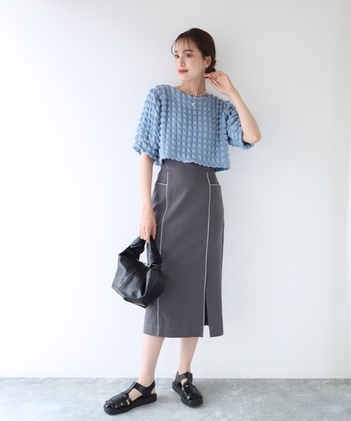 BLUEEAST（ブルーイースト）の「ポップコーンブラウス（シャツ/ブラウス・レディース・ブラック/ブルー/アイボリー・MEDIUM）」の17枚目の写真