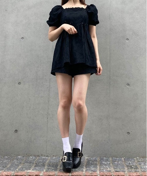 TITTY&CO.(ティティーアンドコー)の「【TITTY&CO.】コットンレースセットアップ(ワンピース・レディース・ライトブルー/ブラック/ベージュ・FREE)」の7枚目の写真