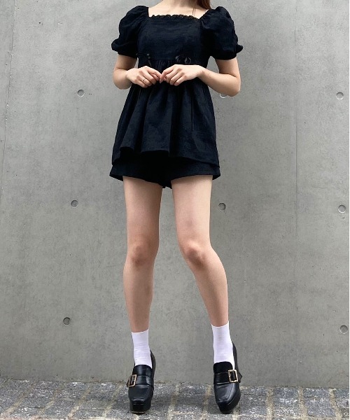 TITTY&CO.(ティティーアンドコー)の「【TITTY&CO.】コットンレースセットアップ(ワンピース・レディース・ライトブルー/ブラック/ベージュ・FREE)」の8枚目の写真