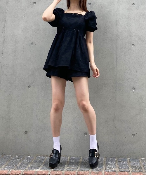 TITTY&CO.(ティティーアンドコー)の「【TITTY&CO.】コットンレースセットアップ(ワンピース・レディース・ライトブルー/ブラック/ベージュ・FREE)」の9枚目の写真
