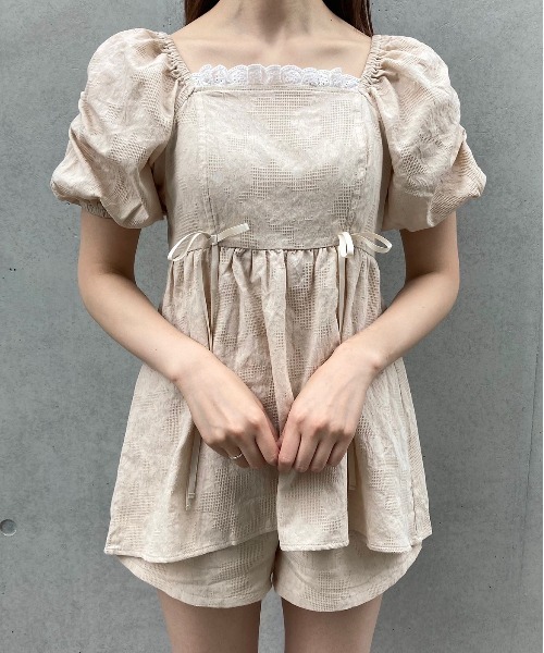 TITTY&CO.(ティティーアンドコー)の「【TITTY&CO.】コットンレースセットアップ(ワンピース・レディース・ライトブルー/ブラック/ベージュ・FREE)」の15枚目の写真