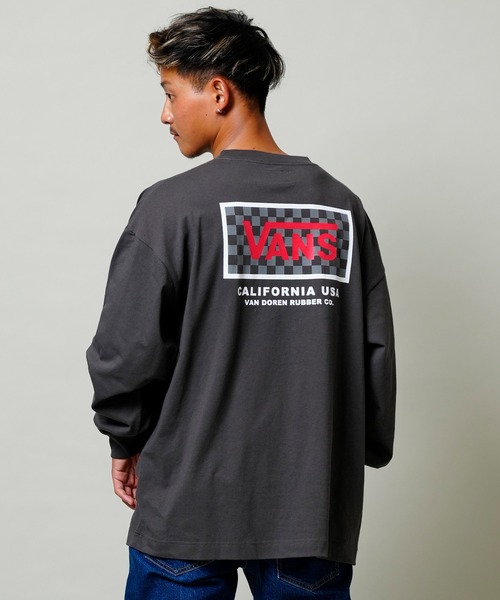 VANS(バンズ)の「【ムラサキスポーツ別注】VANS/バンズ チェッカーフラッグ バックプリントロンT 122K1020423(Tシャツ/カットソー・メンズ・ホワイト/ブラック/グレー・M/L/XL/XXL)」の3枚目の写真