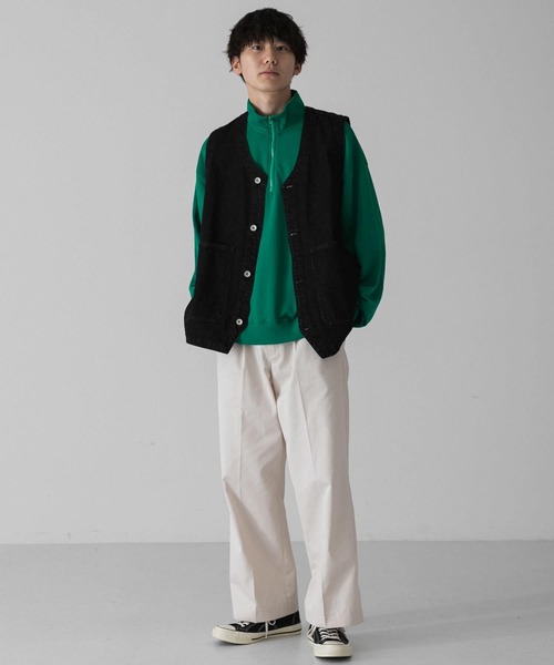 SENSE OF PLACE by URBAN RESEARCH（センスオブプレイスバイアーバンリサーチ）の「『ユニセックス』 Vネックデニムベスト（ベスト・メンズ・ブラック/インディゴブルー・MEDIUM/LARGE）」の5枚目の写真