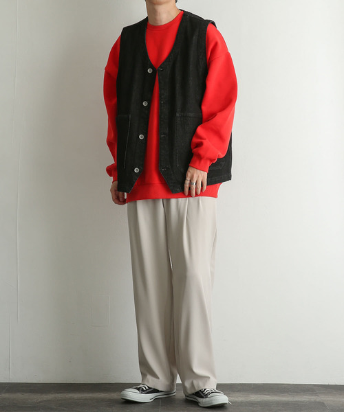 SENSE OF PLACE by URBAN RESEARCH（センスオブプレイスバイアーバンリサーチ）の「『ユニセックス』 Vネックデニムベスト（ベスト・メンズ・ブラック/インディゴブルー・MEDIUM/LARGE）」の16枚目の写真