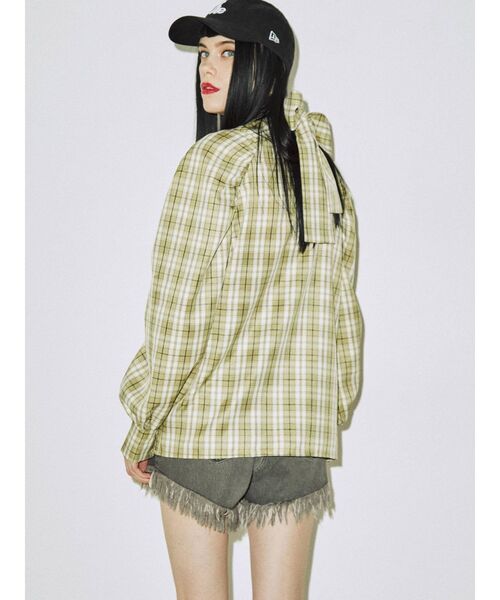 jouetie（ジュエティ）の「ボリュームスリーブリボンタイブラウス（シャツ/ブラウス・レディース・ピンク/イエロー/グリーン/クリア/その他1/その他2/オフホワイト/ブラック・MEDIUM）」の10枚目の写真