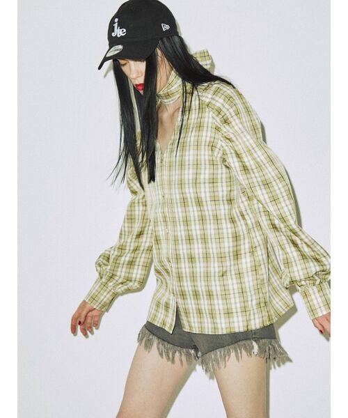 jouetie（ジュエティ）の「ボリュームスリーブリボンタイブラウス（シャツ/ブラウス・レディース・ピンク/イエロー/グリーン/クリア/その他1/その他2/オフホワイト/ブラック・MEDIUM）」の13枚目の写真