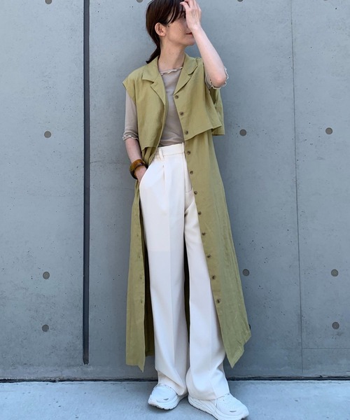 A part by（アパートバイ）の「LiRyレイヤードベストワンピース　297233（ワンピース・レディース・ブラック/ブラウン系その他2/ライトグリーン・FREE）」の3枚目の写真