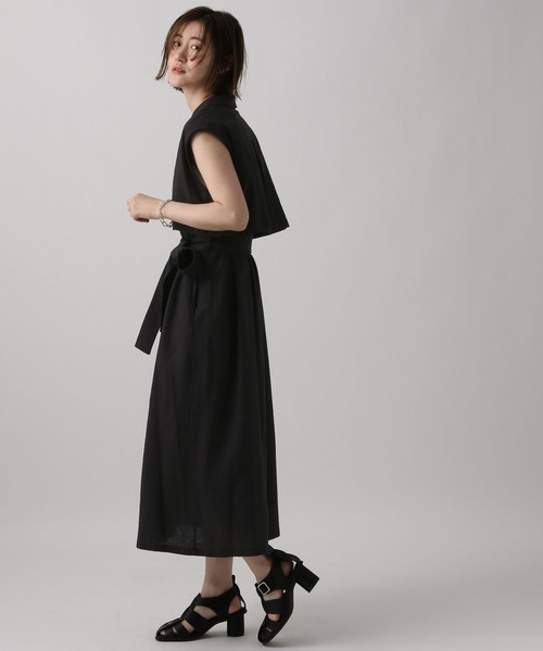 【美品】★KRIS VAN ASSCHE★レイヤードベスト★48 黒系グレー 毛 Real Style(リアルスタイル)の「レイヤード風ボーダー柄付け裾