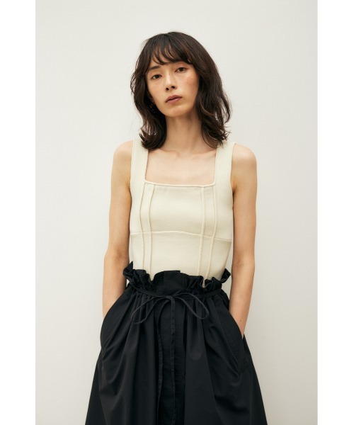 M_（エムアンダーバー）の「【M_】KNIT トップス（タンクトップ・レディース・アイボリー/パープル/ブラック・FREE）」の4枚目の写真