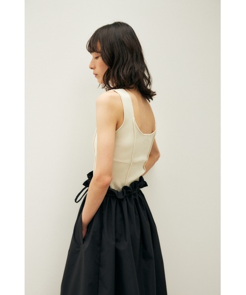 M_（エムアンダーバー）の「【M_】KNIT トップス（タンクトップ・レディース・アイボリー/パープル/ブラック・FREE）」の7枚目の写真