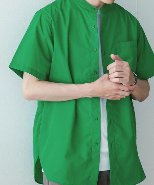 ITEMS URBANRESEARCH（アイテムズ アーバンリサーチ）の「『UR TECH Smart Linen Touch』ハイパフォーマンスリネン バンドカラーシャツ（シャツ/ブラウス・メンズ・ネイビー/グリーン/ストライプ/ロイヤルブルー・MEDIUM/LARGE）」の5枚目の写真