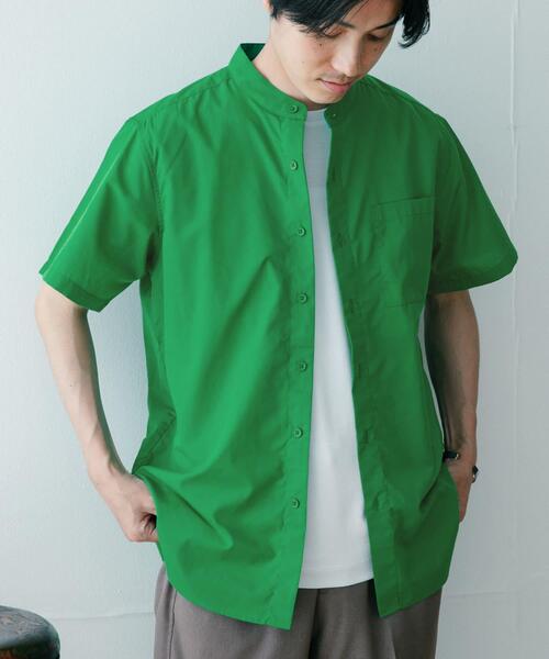 ITEMS URBANRESEARCH（アイテムズ アーバンリサーチ）の「『UR TECH Smart Linen Touch』ハイパフォーマンスリネン バンドカラーシャツ（シャツ/ブラウス・メンズ・ネイビー/グリーン/ストライプ/ロイヤルブルー・MEDIUM/LARGE）」の6枚目の写真