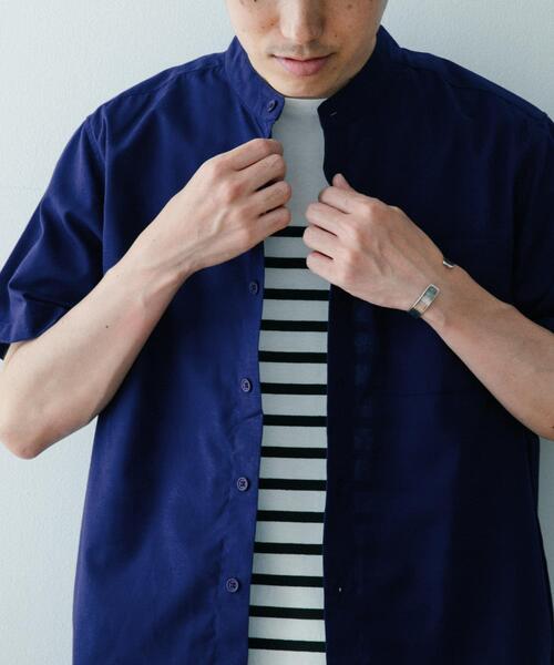 ITEMS URBANRESEARCH（アイテムズ アーバンリサーチ）の「『UR TECH Smart Linen Touch』ハイパフォーマンスリネン バンドカラーシャツ（シャツ/ブラウス・メンズ・ネイビー/グリーン/ストライプ/ロイヤルブルー・MEDIUM/LARGE）」の12枚目の写真