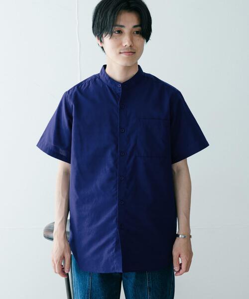 ITEMS URBANRESEARCH（アイテムズ アーバンリサーチ）の「『UR TECH Smart Linen Touch』ハイパフォーマンスリネン バンドカラーシャツ（シャツ/ブラウス・メンズ・ネイビー/グリーン/ストライプ/ロイヤルブルー・MEDIUM/LARGE）」の20枚目の写真